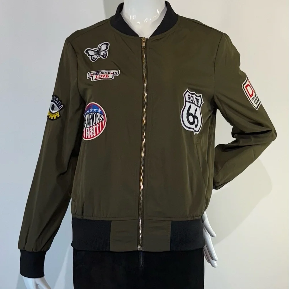 Vintage CASTING LA Olive Green Route 66 Bomber Jacket Never Been Worn Size: M